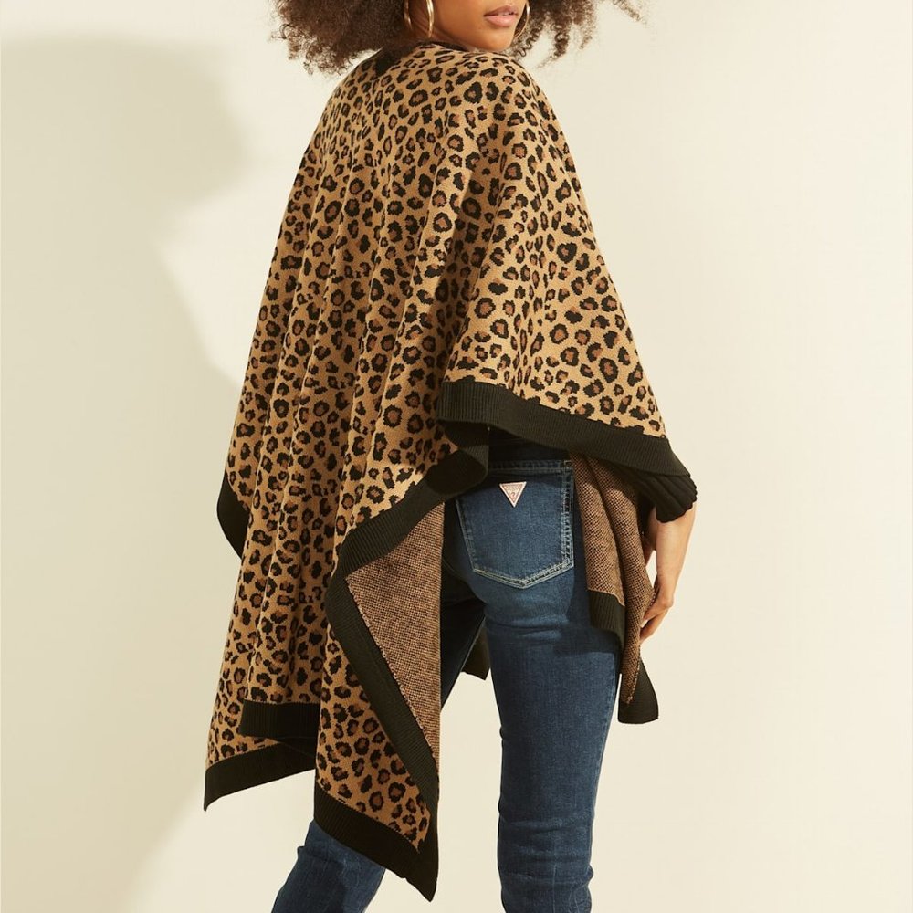 GUESS Leopard Print Ruana - Picture 3 of 7